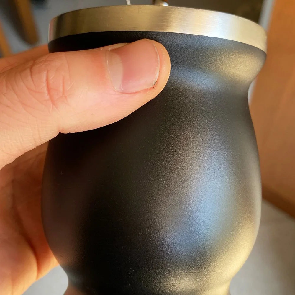 Mate de Acero Inoxidable 240ml con Bombilla y Cepillo