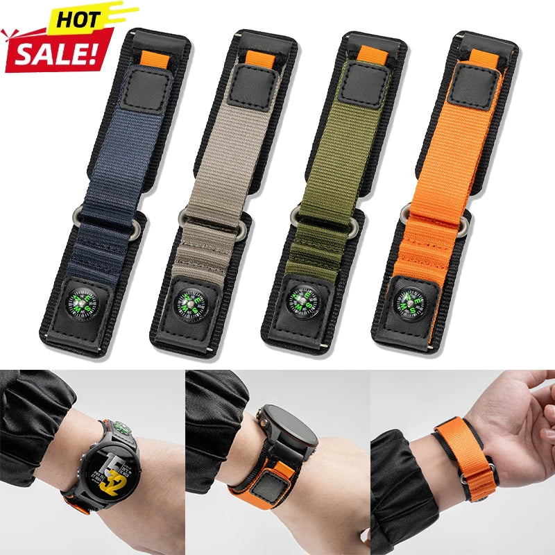 Premium Tactical Nylon Watch Band 20mm/22mm – Rugged Compass Sport Strap for Samsung Galaxy Watch, Huawei, Xiaomi, Amazfit & More