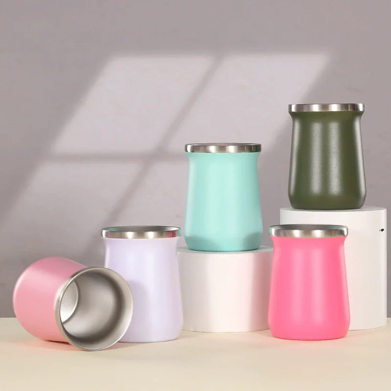 Mate Térmico de Acero Inoxidable 240 ml con Tapa