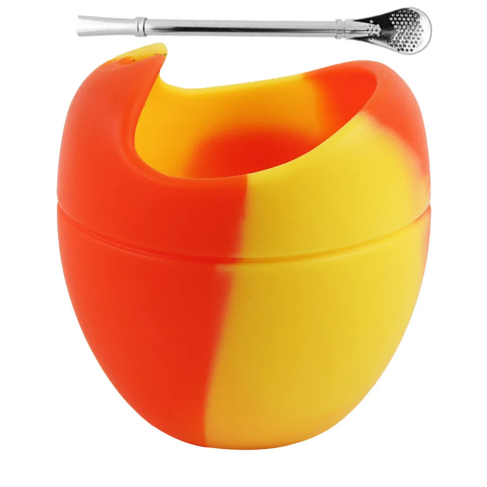 Set Premium de Mate de Silicona 5 oz con Bombilla