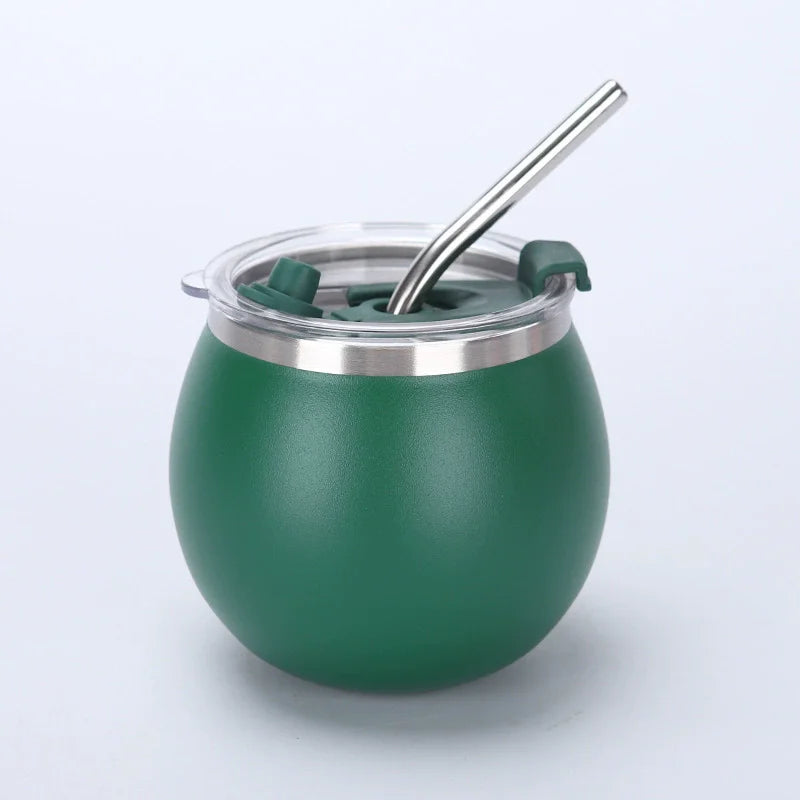 Mate de Acero Inoxidable 150 ml con Tapa