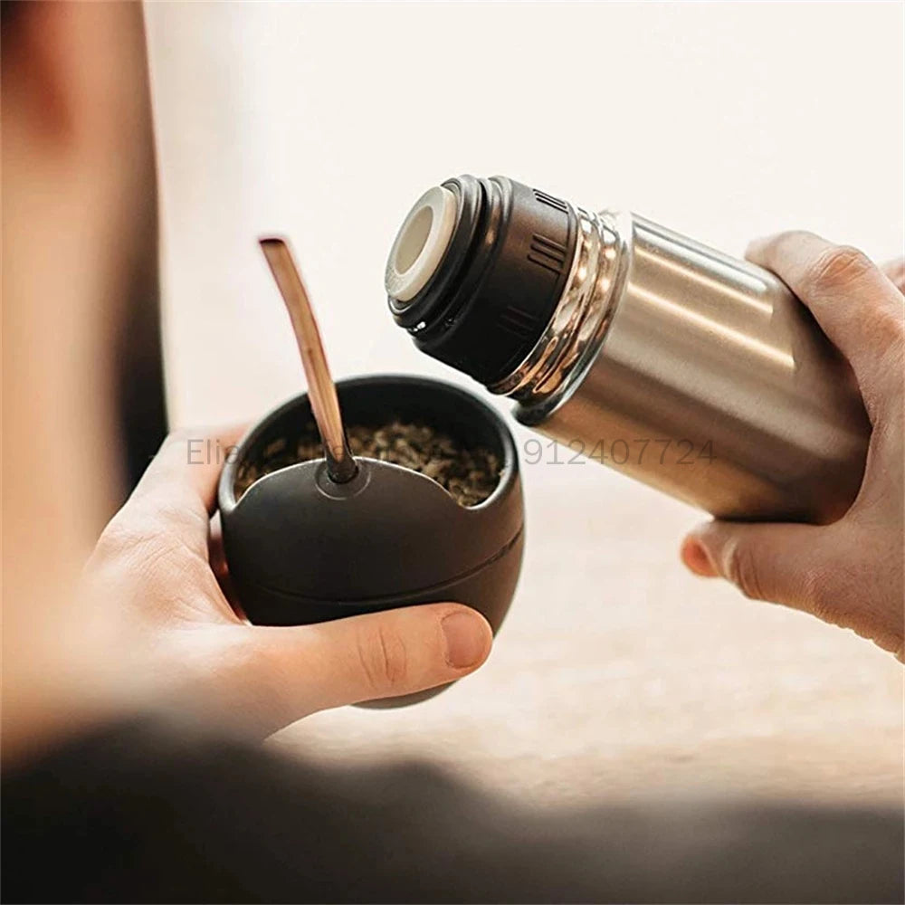 Set Premium de Mate de Silicona 5 oz con Bombilla