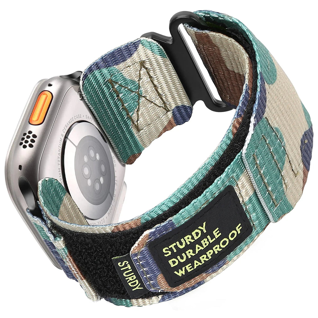 Taktisches Nylonarmband für Apple Watch – Robust, atmungsaktiv & sicherer Sitz (38–49mm)